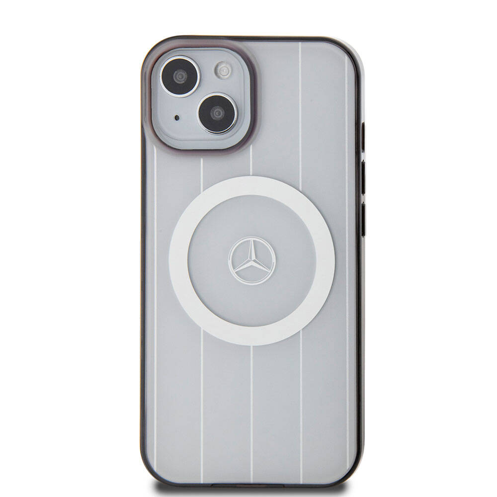 Mercedes Benz iPhone 15 Orjinal Lisanslı M-safe Şarj Özellikli Çift Katmanlı Paralel Çizgi Desenli Kılıf Mercedes Benz iPhone 15 Orjinal Lisanslı M-safe Şarj Özellikli Çift Katmanlı Paralel Çizgi Desenli Kılıf